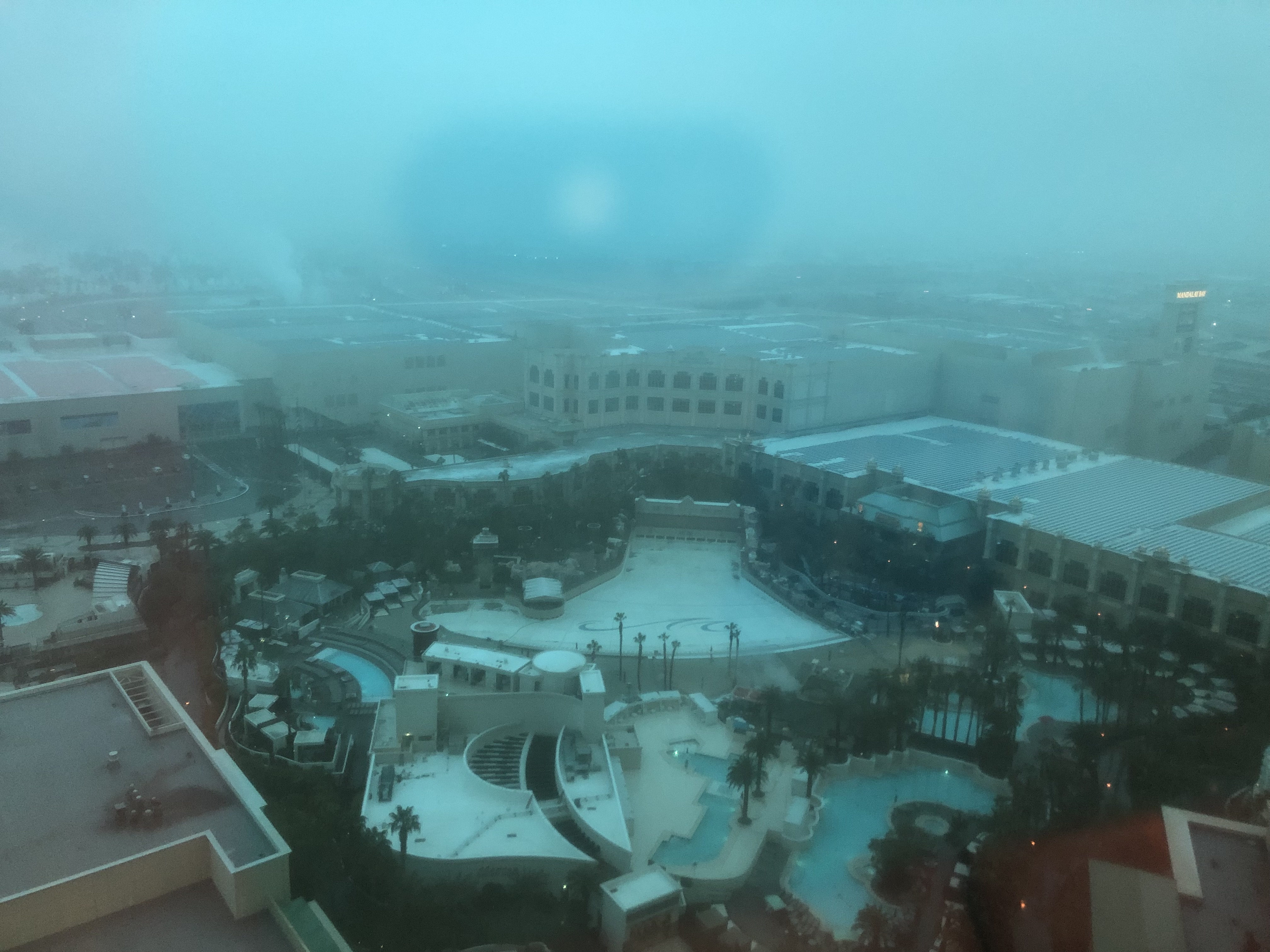 View From Mandalay Bay snow storm, WVC 2019